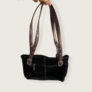 Suede vintage classic purse black